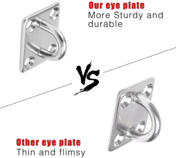 Γάντζοι Οροφής με Πλάκα Στήριξης Inox - 4 x 3,5 cm M6 Έως 40kg - Image 2
