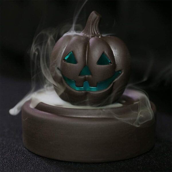 Θυμίαμα Backflow Με Φώτα LED Χειροποίητο Κεραμικό Pumpkin - Image 3