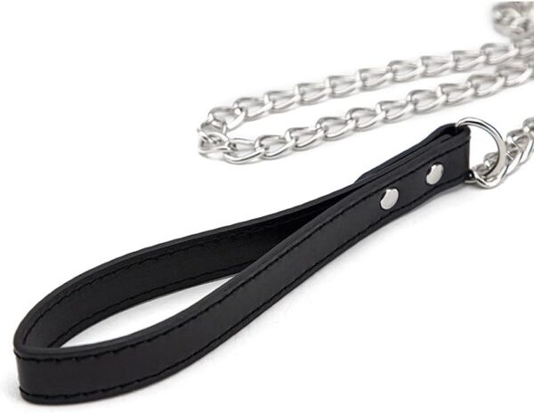 Sex Slaves Cosplay Choker Δερμάτινο Κολάρο με Αλυσίδα Μαύρο - Image 6