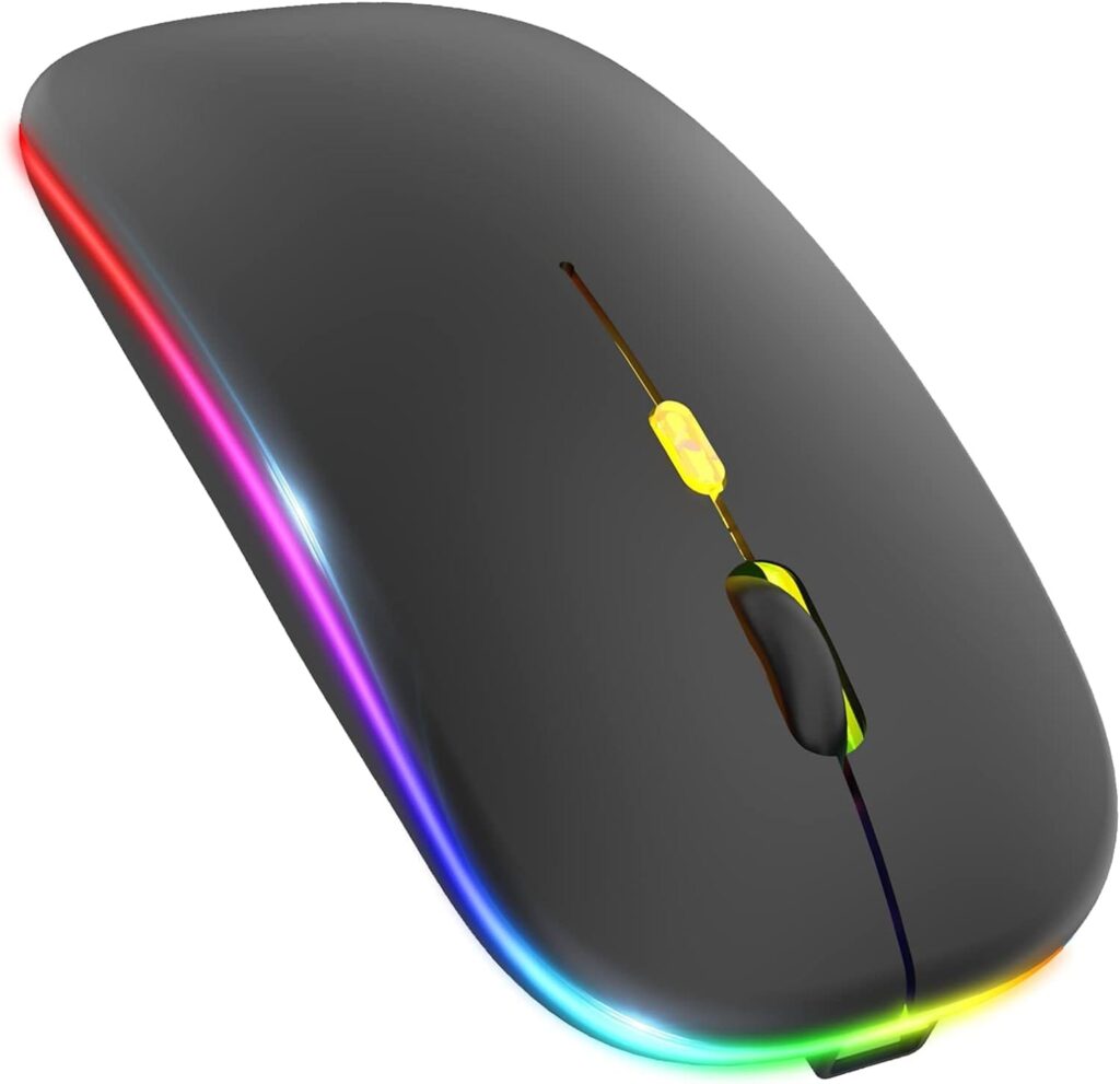 Ασύρματο επαναφορτιζόμενο ποντίκι 2.4G με LED RGB