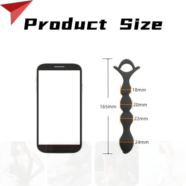 Πρωκτικό Βύσμα Σιλικόνης με Χάντρες Butt Plug Anal 16,5 cm - Image 2