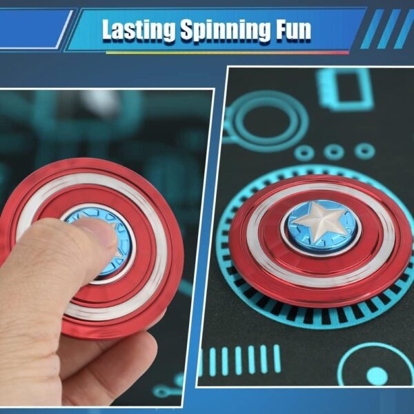 Fidget Spinner Μπρελόκ 2 σε 1 – Σφυρί & Ασπίδα Σούπερ Ήρωα - Image 3