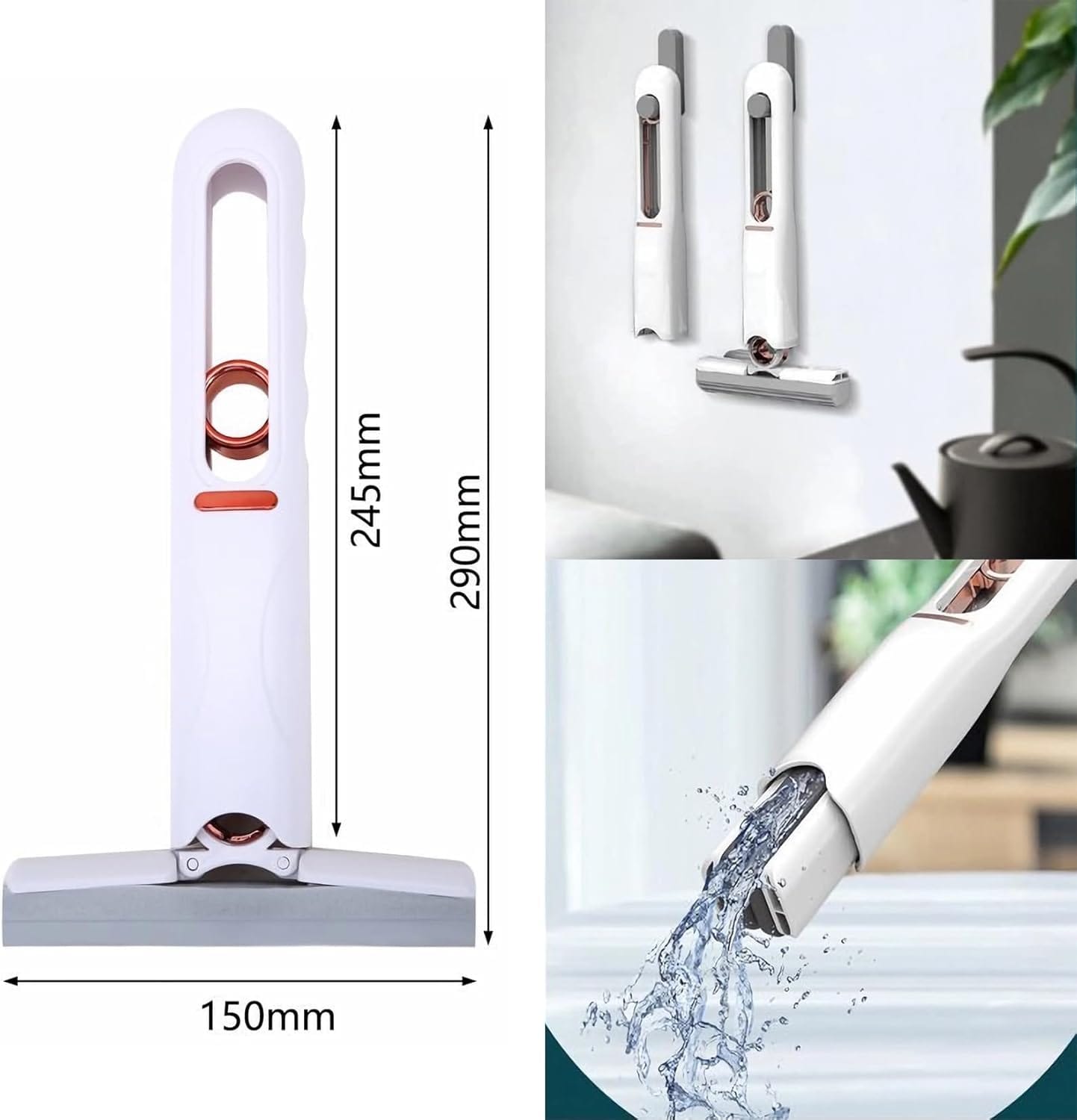 Μίνι Φορητή Σφουγγαρίστρα με Λειτουργία Wring + 2 Κεφαλές - Image 4