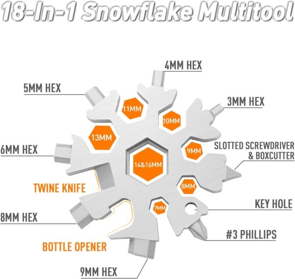 Πολυεργαλείο Gadget Snowflake 18 σε 1 - Ανθεκτικό Inox - Image 3