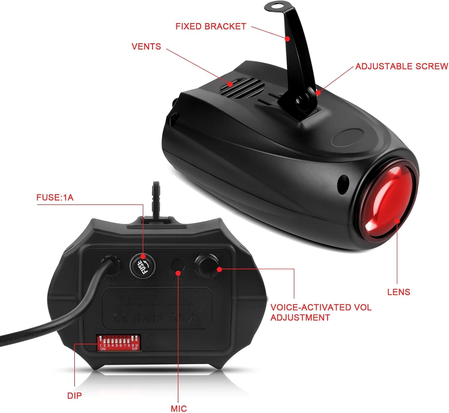 Φωτορυθμικός Προβολέας Σκηνής με 64 LED RGBW & Strobe Εφέ - Image 3