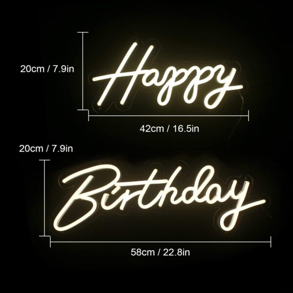 Φωτεινή Επιγραφή NEON Led "Happy Birthday" - Image 2