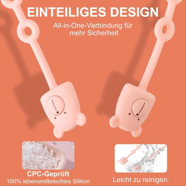 Αλυσίδα Πιπίλας Από Σιλικόνη Cup Catcher Baby 2 τμχ - Image 2