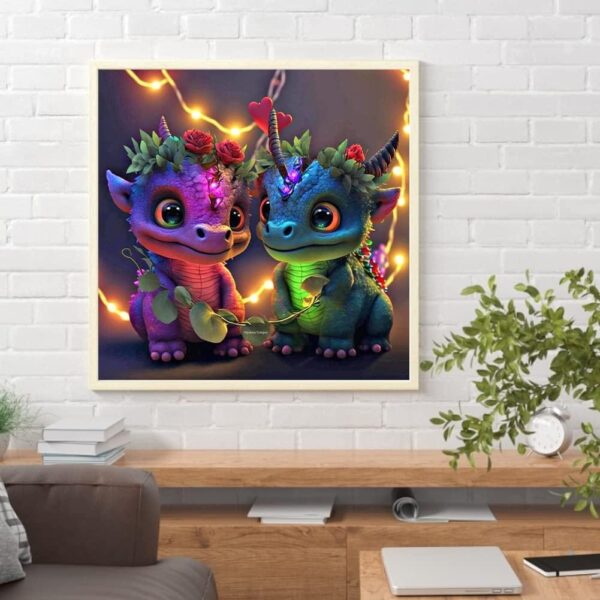 5D DIY Σετ Ζωγραφικής Με Διαμάντια Σε Σχέδιο Δράκου 30 x 30 εκ - Image 4