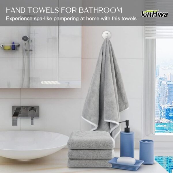 Πετσέτες Χεριών KinHwa Microfiber Εξαιρετικά Μαλακές 2 τεμ Γκρι - Image 2