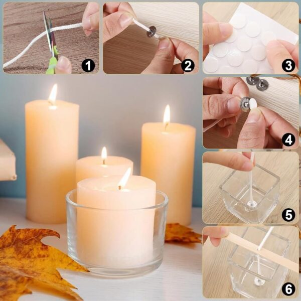 Σετ Κατασκευής Κεριών DIY με Βαμβακερά Φυτίλια και Βάσεις - Image 4