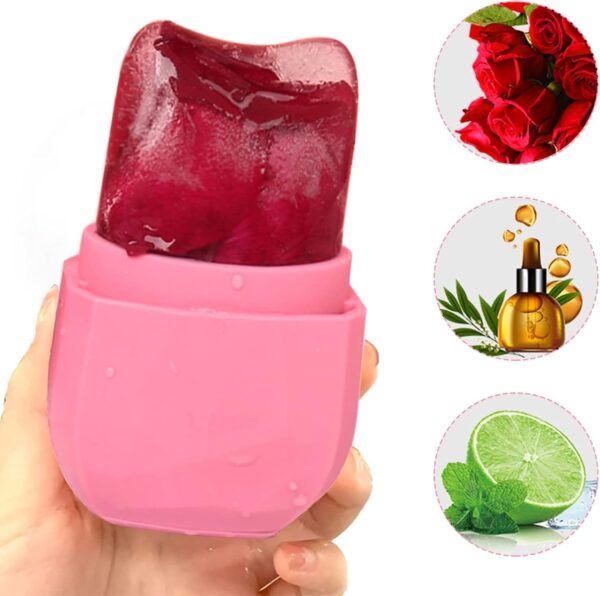 Ice Roller για Πρόσωπο – Σύσφιξη, Μείωση Πόρων & Πρήξιμο-Ροζ - Image 5