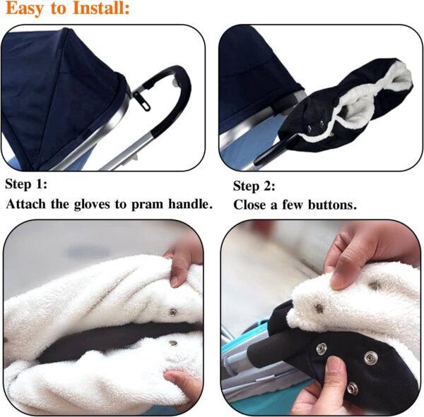Χειμερινά Γάντια Καροτσιού με Επένδυση Fleece – Αδιάβροχα - Image 5