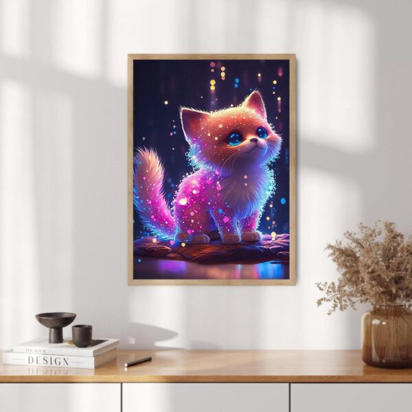 Diamond Painting Γάτα 5D – DIY Σετ Χειροτεχνίας 30x40εκ - Image 7