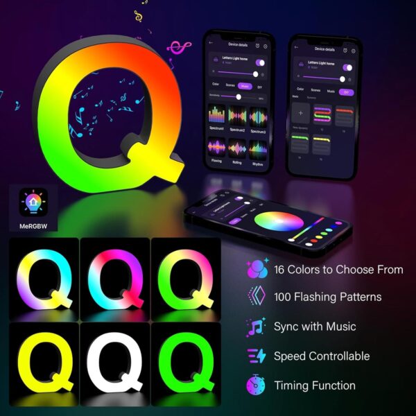 Φωτεινά Γράμματα RGB - Έλεγχος μέσω APP & USB Powered - Image 3