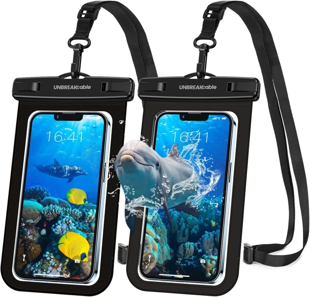 Αδιάβροχη θήκη κινητού IPX8 έως 17,78 εκ. για iPhone & Samsung. Σετ 2 τεμαχίων, ιδανική για παραλία, διακοπές και προστασία από νερό.