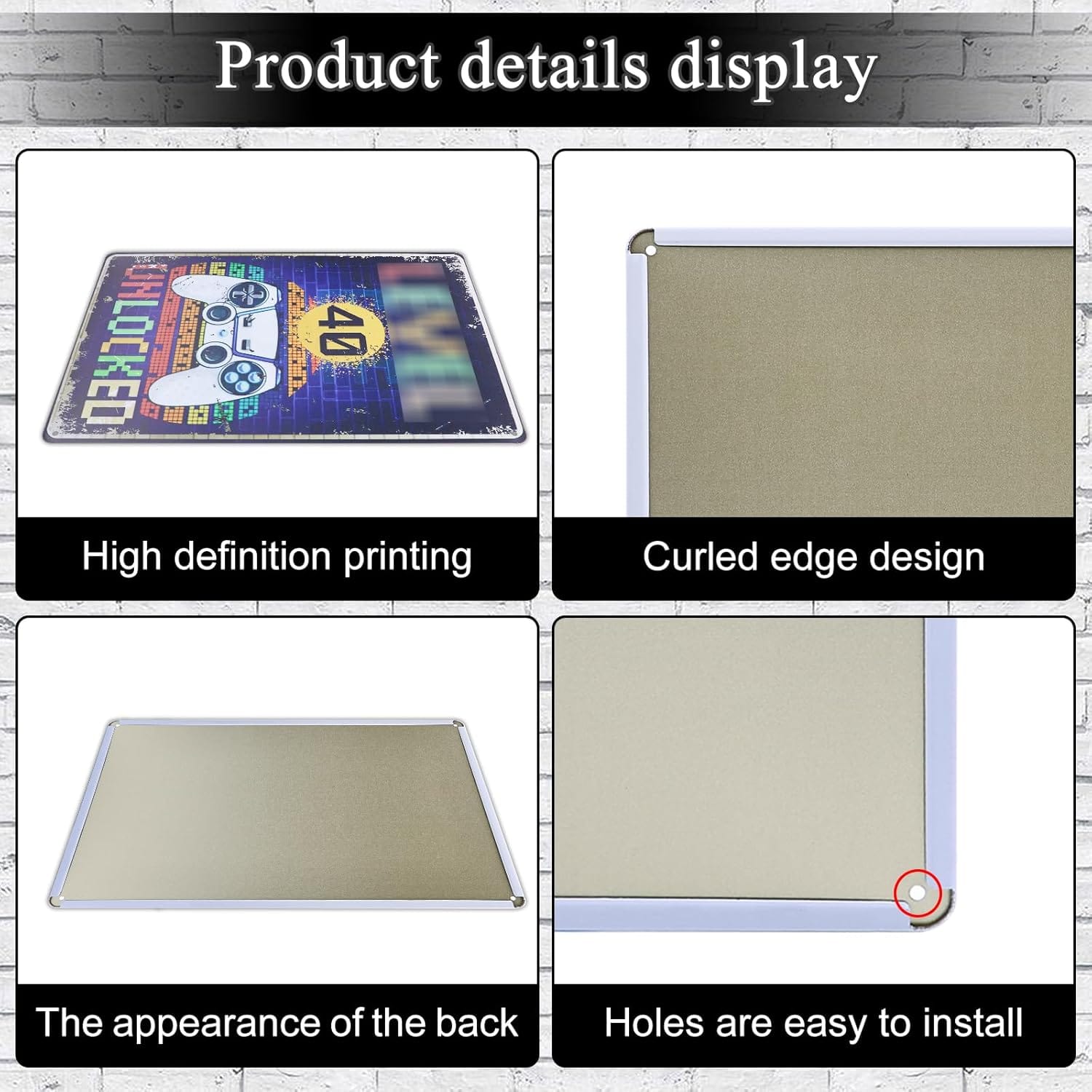 Μεταλλική Πινακίδα Gamer - Level 40 Retro Διακόσμηση 30x20 cm - Image 2