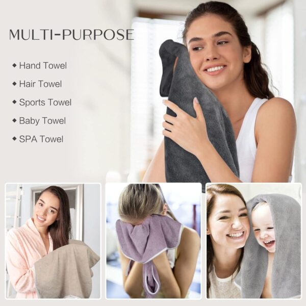 Πετσέτες Χεριών KinHwa Microfiber Εξαιρετικά Μαλακές 2 τεμ Γκρι - Image 5