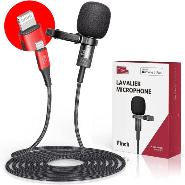 Το Pixel MFi Lavalier Mic είναι σχεδιασμένο για iPhone και iPad, προσφέροντας κρυστάλλινη ποιότητα ήχου και εύκολη σύνδεση μέσω του λιμένα Lightning της Apple