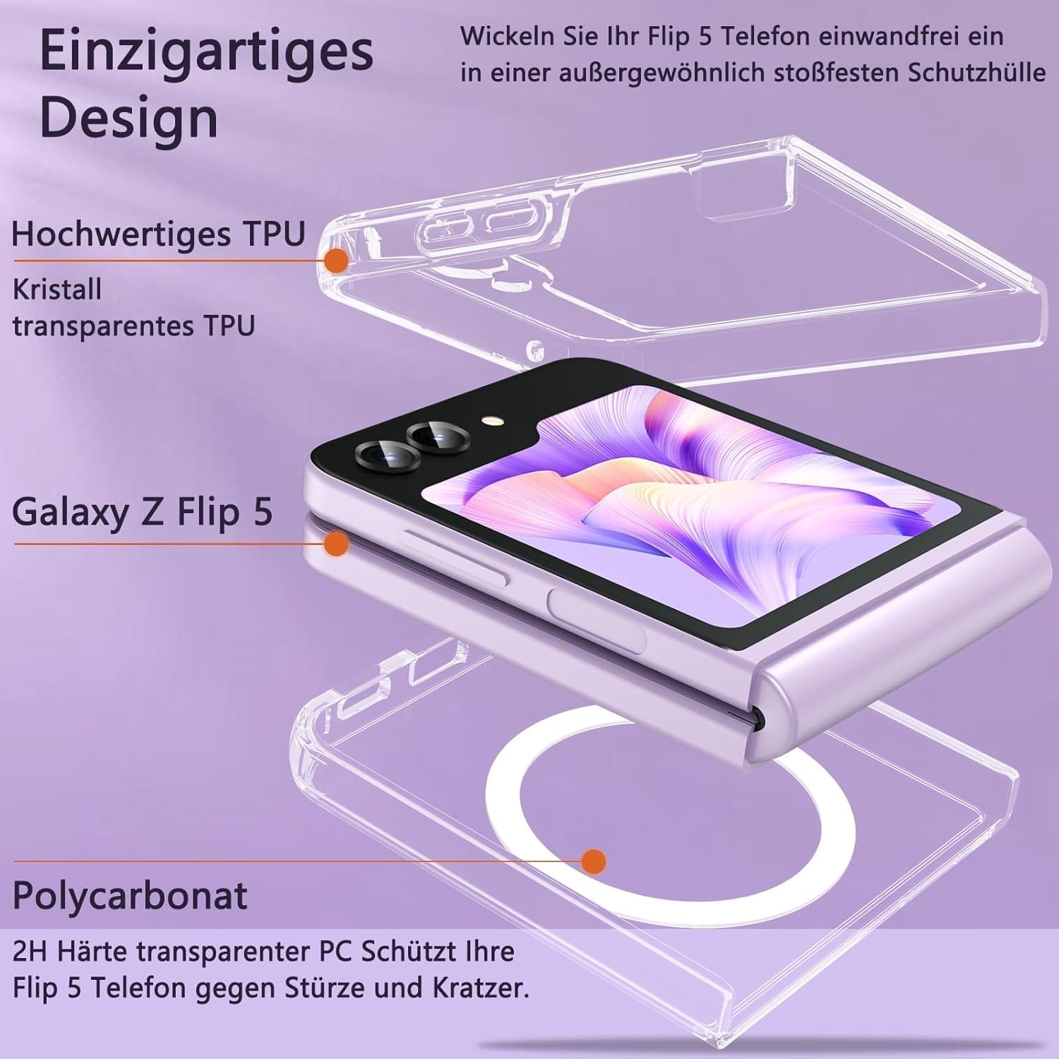 Μαγνητική Θήκη για Samsung Galaxy Z Flip 5 Αντικραδασμική - Image 2