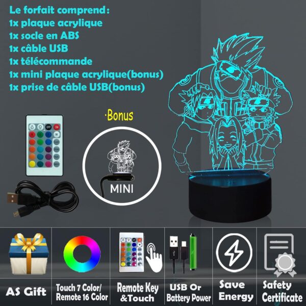 Παιδικό Φωτάκι Νυκτός Naruto Anime 3D - Image 5