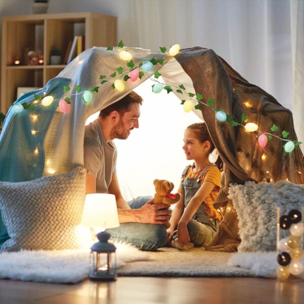 Φωτάκια Πάσχα με 15 LED Αυγά Νεράιδας & Ψεύτικο Κισσό – 2,3μ - Image 5