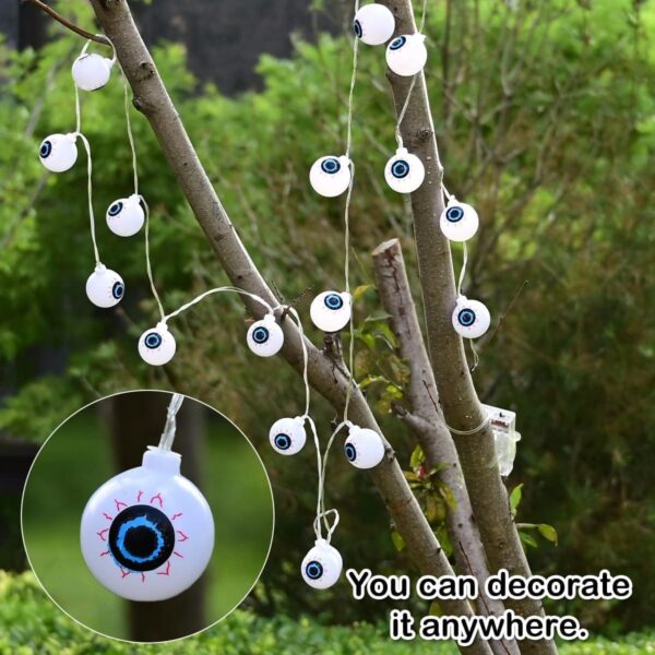 Φωτάκια Διακόσμησης Halloween Eye | Πράσινο Χρώμα 3m 20LED - Image 2