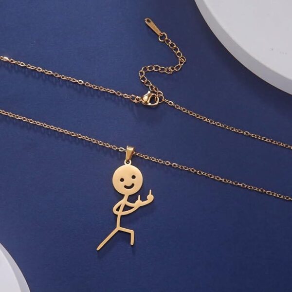 Ατσάλινα Κολιέ Stickman Smiley με Δάχτυλο για Ζευγάρια & Φίλους - Image 7