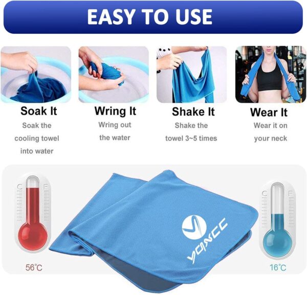 Πετσέτα Ψύξης Microfiber 120x30 cm για Γυμναστήριο & Γιόγκα - Image 3