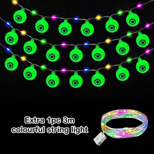 Φωτάκια Διακόσμησης Halloween Eye | Πράσινο Χρώμα 3m 20LED - Image 3
