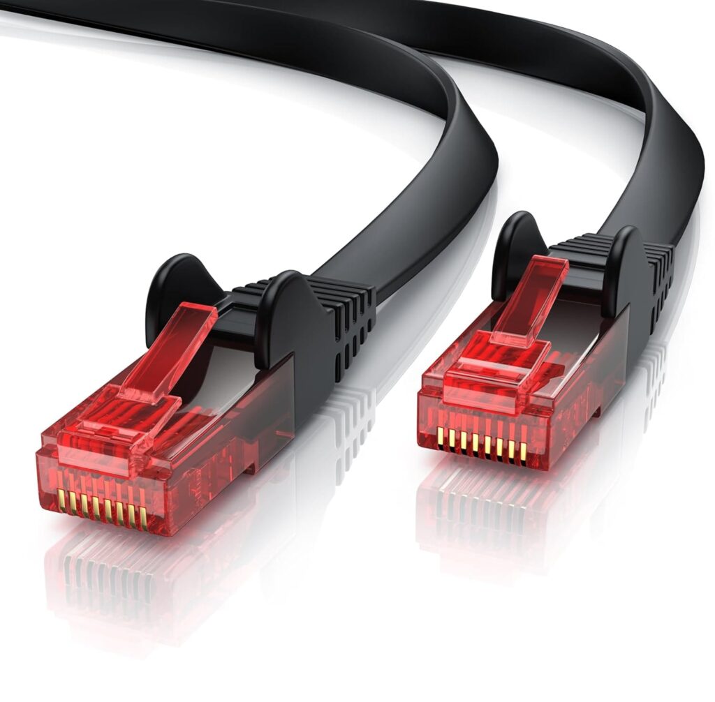Καλώδιο δικτύου Ethernet Cat 6 flat μήκους 15 μέτρων με βύσμα RJ45. Συμβατό με Cat5 και Cat5e, ιδανικό για γρήγορη και σταθερή σύνδεση.