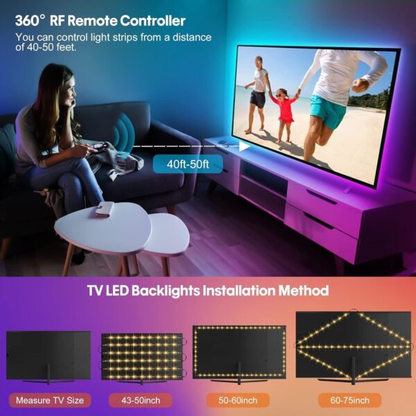Οπίσθιος Φωτισμός - Ταινία LED Τροφοδοσίας RGB 3 Μέτρα USB - Image 3