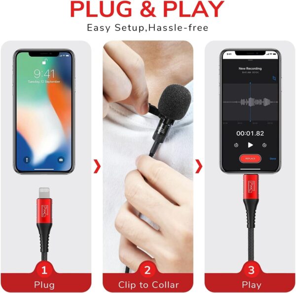 Μικρόφωνο Pixel MFi Lavalier Για iPhone/iPad - Image 6