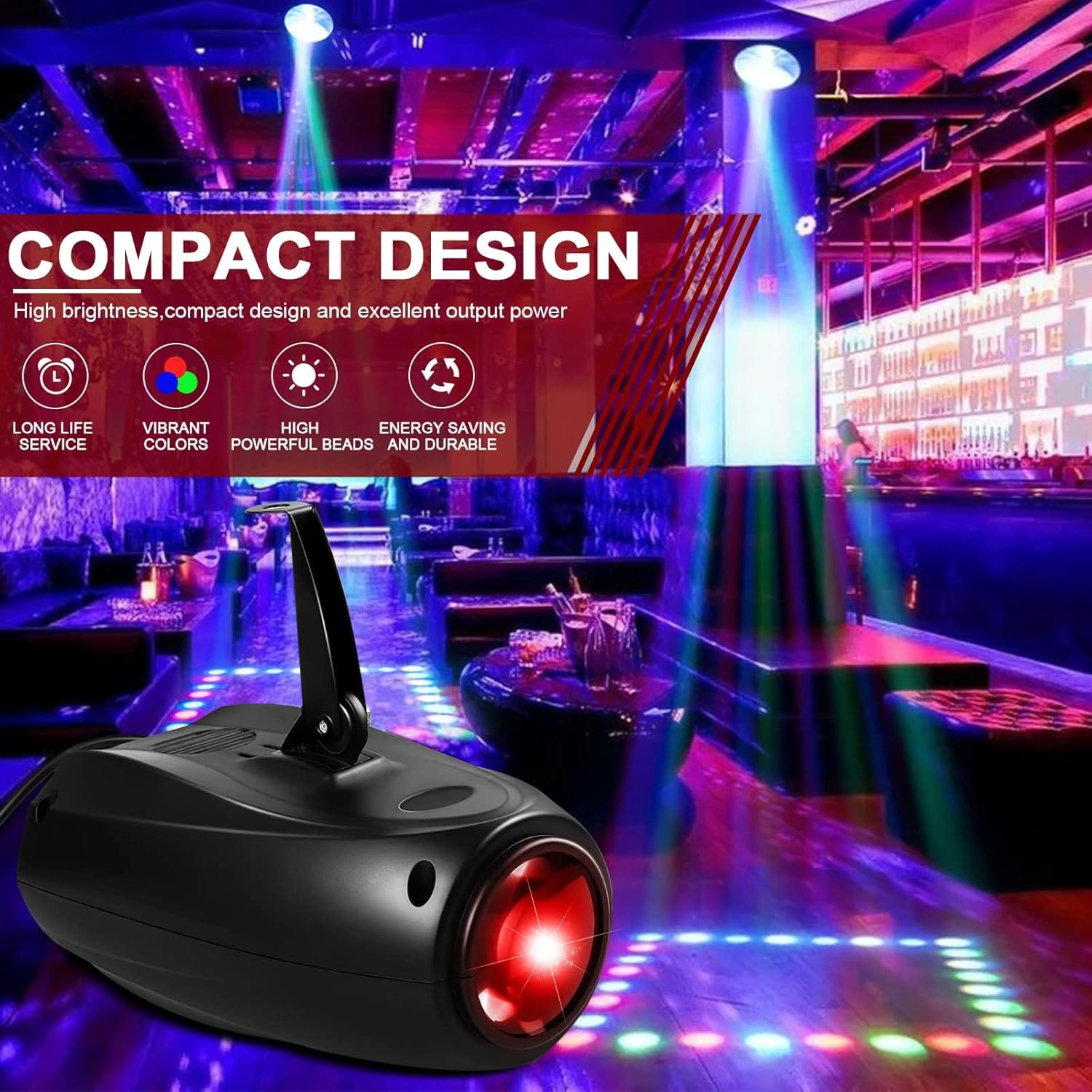 Φωτορυθμικός Προβολέας Σκηνής με 64 LED RGBW & Strobe Εφέ - Image 5