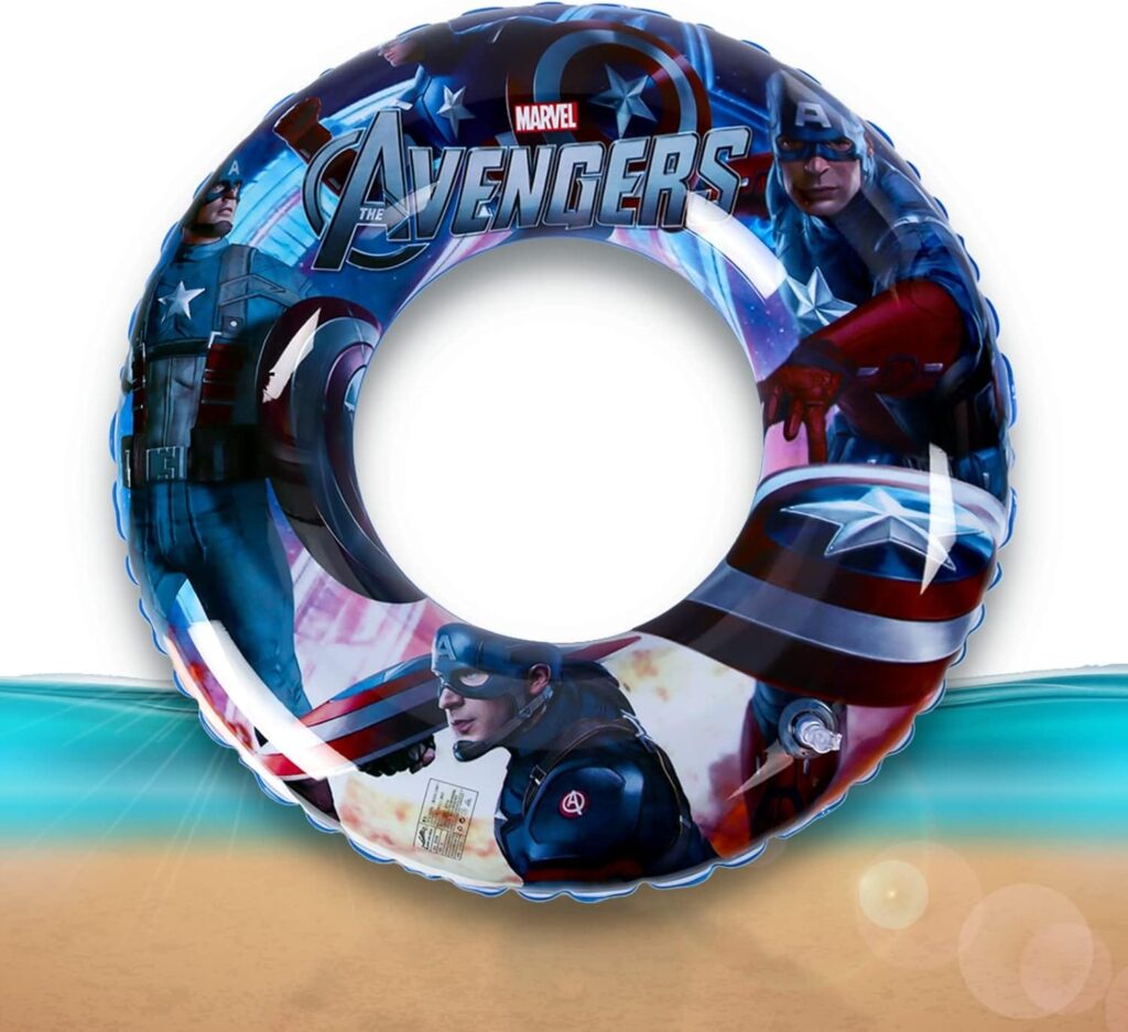 Παιδικό σωσίβιο κουλούρα Avengers για παιδιά ηλικίας 3-6 ετών. Πολύχρωμο, ασφαλές και εμπνευσμένο από τους Avengers για ασφαλή και διασκεδαστική κολύμβηση.