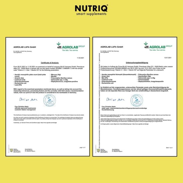 Nutriq Βιταμίνη C + D3 + Ψευδάργυρος - Vegan Για 6 Μήνες - Image 4