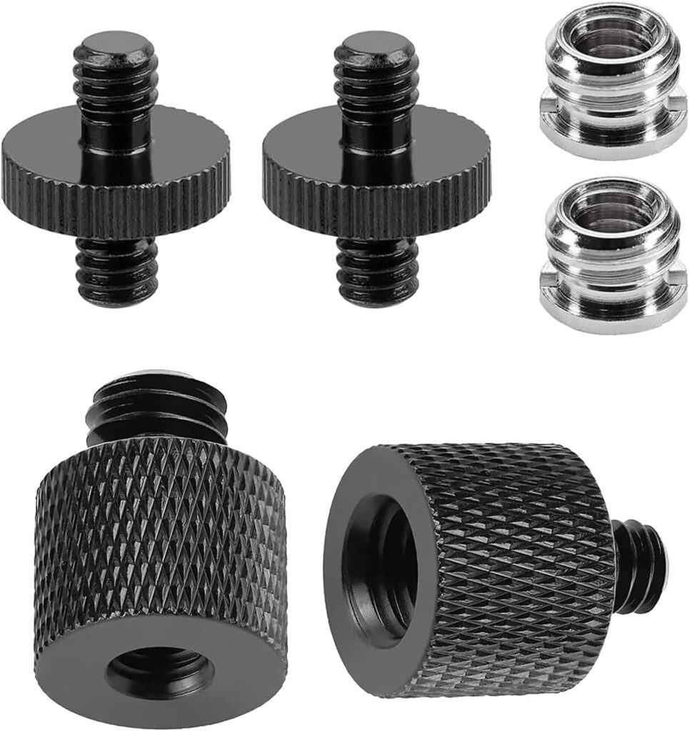 Αντάπτορες τρίποδου αλουμινίου 3/8" σε 1/4" & 1/4" σε 3/8", ιδανικοί για κάμερα, μικρόφωνο και φωτισμό. Ανθεκτικοί, ελαφροί και εύκολοι στη χρήση.