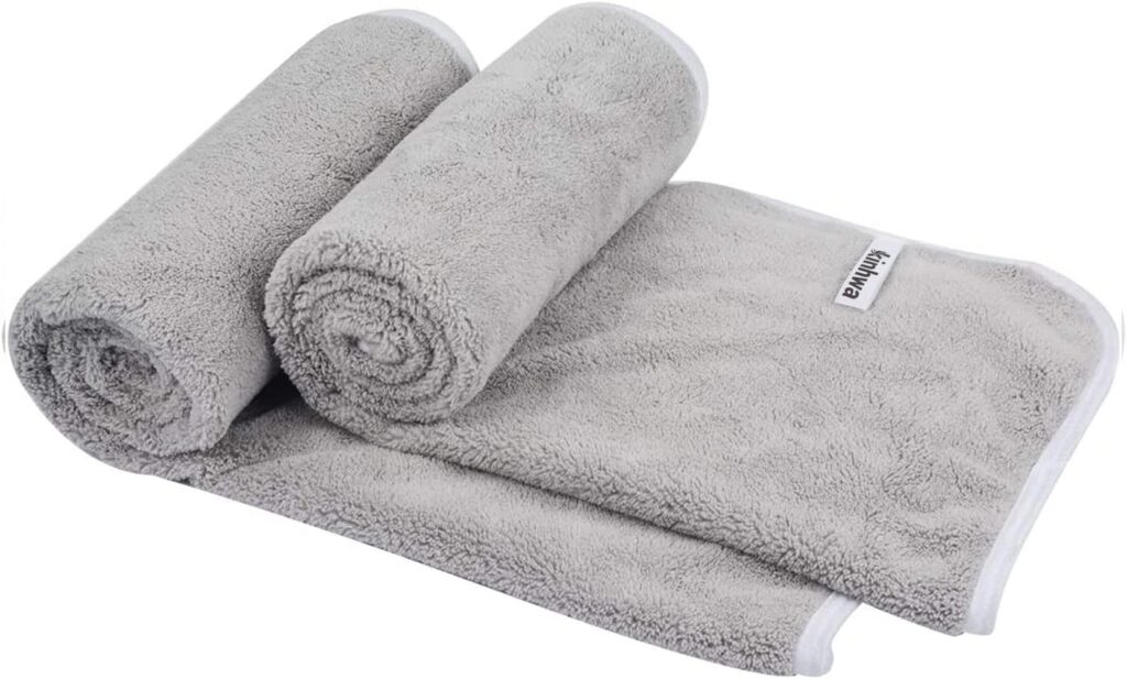 Πετσέτες χεριών KinHwa microfiber, εξαιρετικά μαλακές, σετ 2 τεμάχιων, γκρι χρώμα. Ιδανικές για καθημερινή χρήση, γρήγορο στέγνωμα, υψηλή απορροφητικότητα.