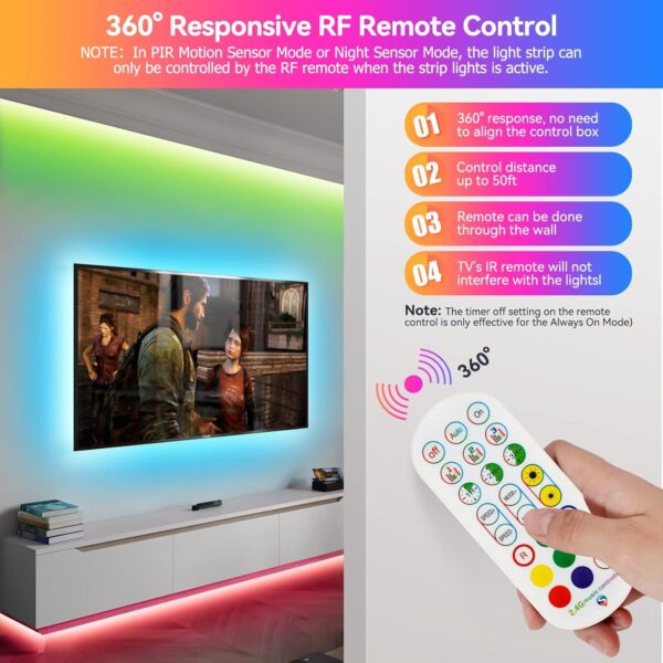 LED Ταινία Αδιάβροχη με Ανιχνευτή Κίνησης 3m RGB 5050 USB - Image 2