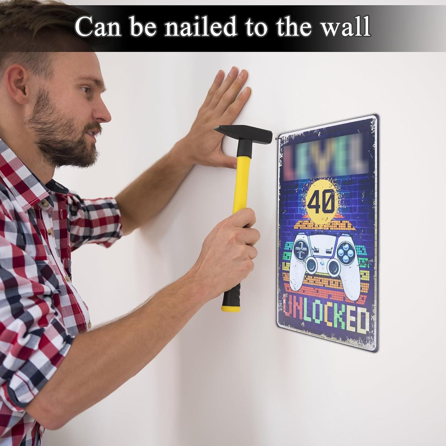 Μεταλλική Πινακίδα Gamer - Level 40 Retro Διακόσμηση 30x20 cm - Image 4