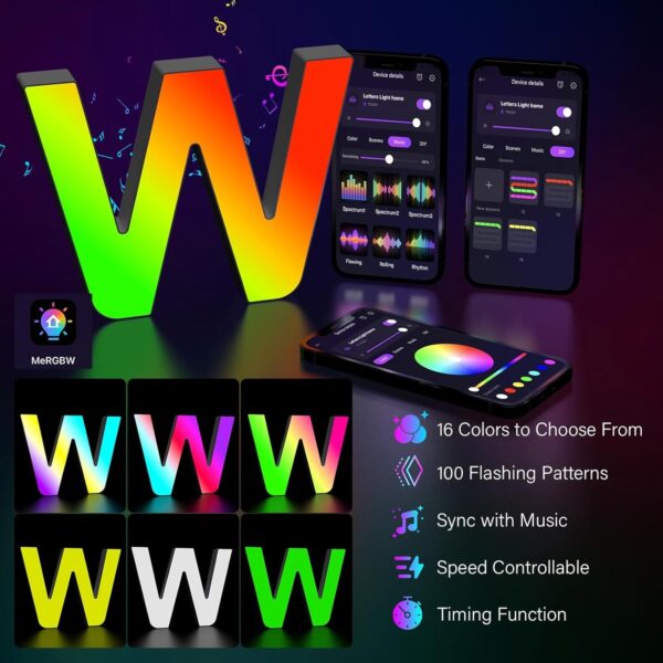 Φωτεινά Γράμματα RGB - Έλεγχος μέσω APP & USB Powered - Image 4