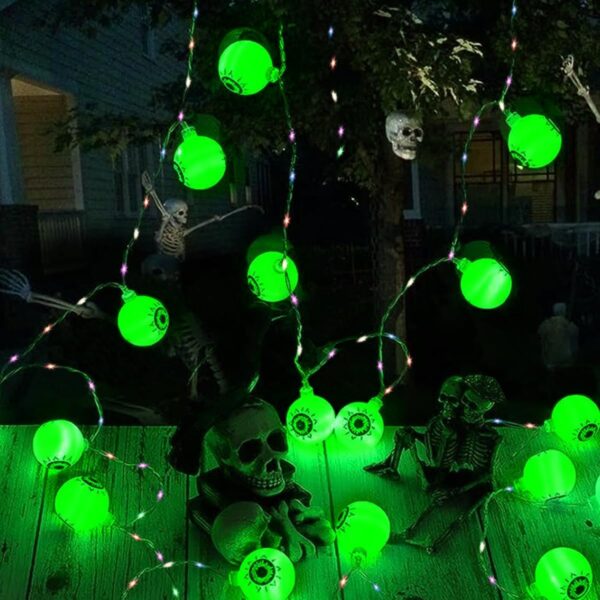 Φωτάκια Διακόσμησης Halloween Eye | Πράσινο Χρώμα 3m 20LED - Image 4