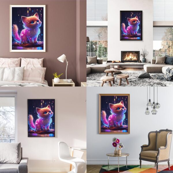 Diamond Painting Γάτα 5D – DIY Σετ Χειροτεχνίας 30x40εκ - Image 9