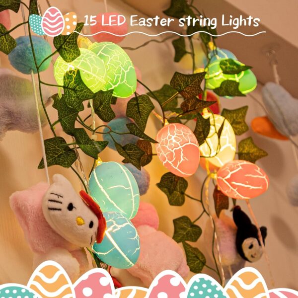 Φωτάκια Πάσχα με 15 LED Αυγά Νεράιδας & Ψεύτικο Κισσό – 2,3μ - Image 8
