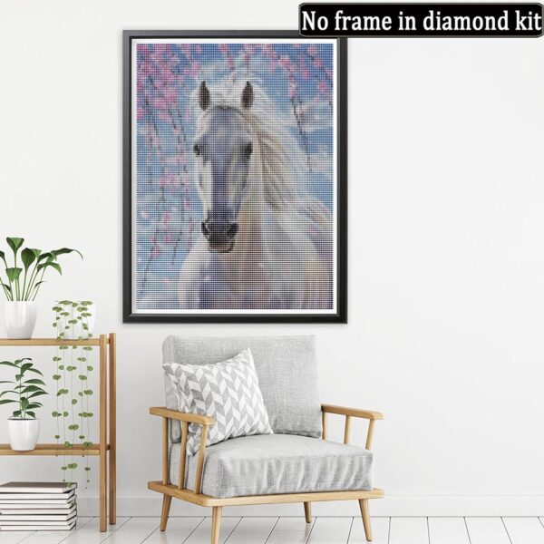 Τέχνη Κέντημα Ζωγραφικής 5D Diamond Λευκό Άλογο 30x40cm - Image 6