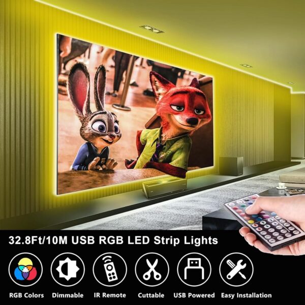 Ταινία LED 10 Μέτρων RGB με Τηλεχειριστήριο και APP - USB - Image 7