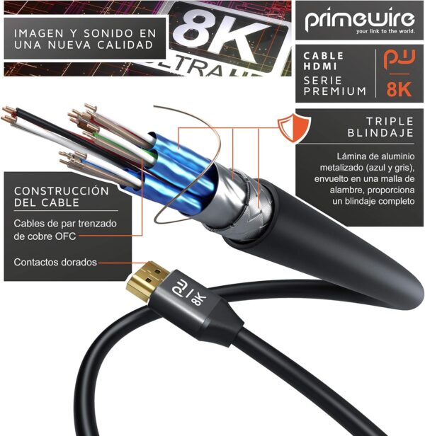 Καλώδιο HDMI 2.1 8K 2m – Υψηλής Ταχύτητας 60Hz – Μαύρο - Image 2