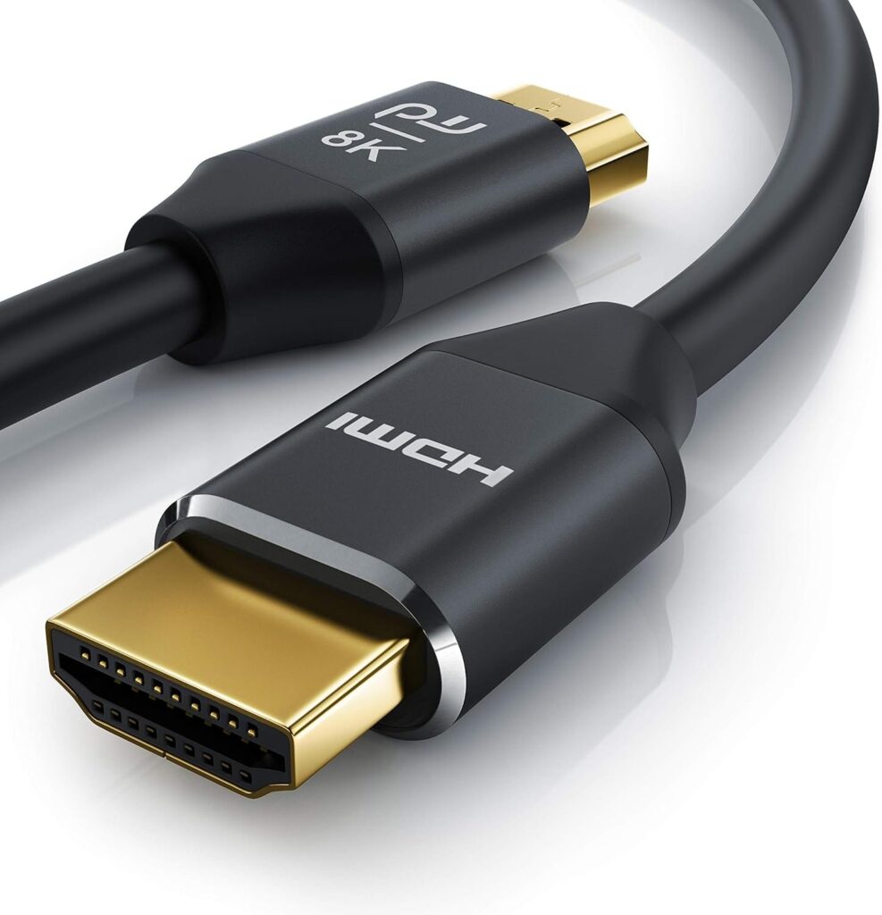 Καλώδιο HDMI 2.1 8K μήκους 2 μέτρων, υψηλής ταχύτητας, με υποστήριξη 8K στα 60Hz. Ιδανικό για τηλεοράσεις, κονσόλες και συσκευές UHD.