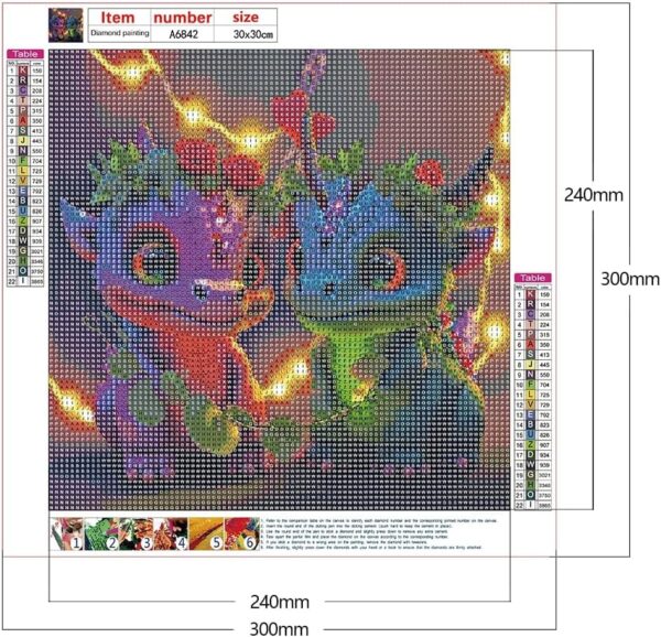5D DIY Σετ Ζωγραφικής Με Διαμάντια Σε Σχέδιο Δράκου 30 x 30 εκ - Image 6