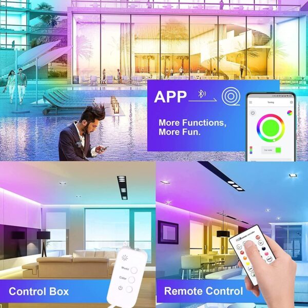 RGB LED Ταινία 10m Συγχρονισμό Μουσικής & Bluetooth App 12V - Image 3
