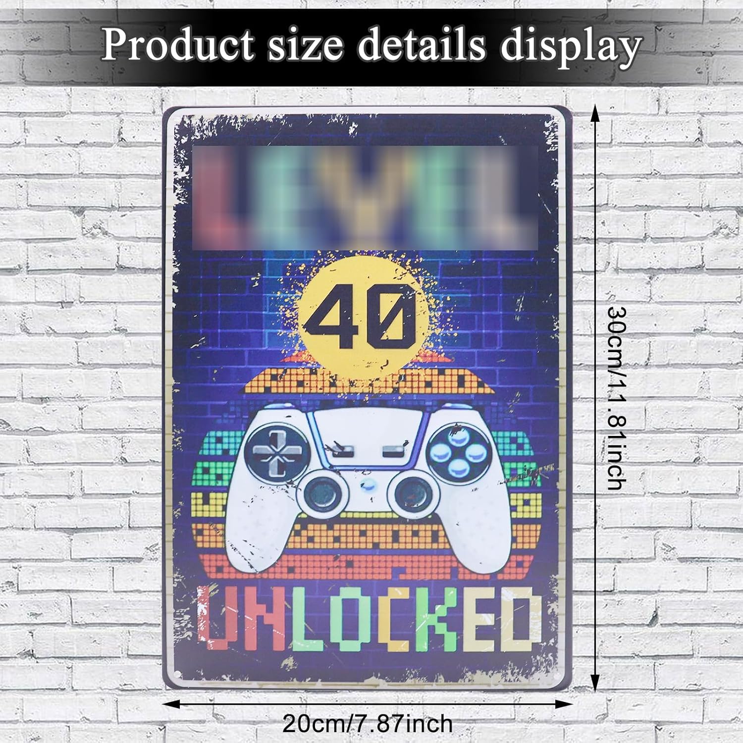 Μεταλλική Πινακίδα Gamer - Level 40 Retro Διακόσμηση 30x20 cm - Image 6